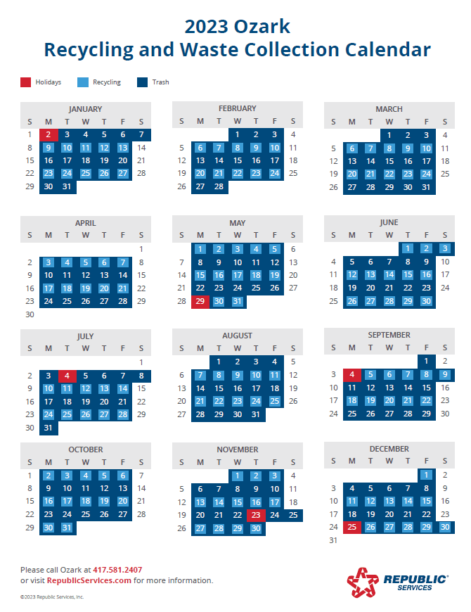Trash Billing and Information Ozark, MO Official site